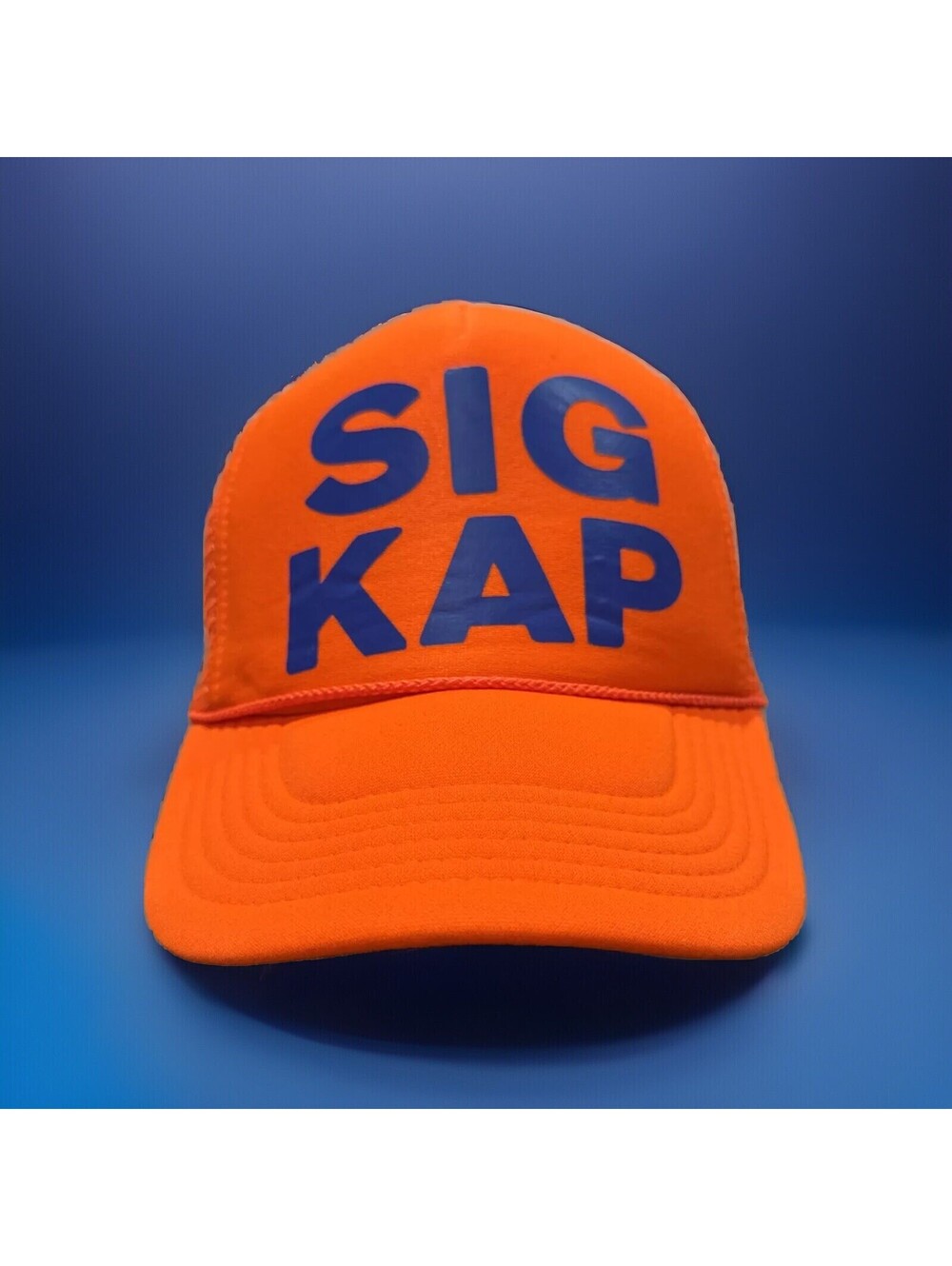 Sig Kap Colby College Maine Sorority House Orange Mesh SnapBack Baseball Cap